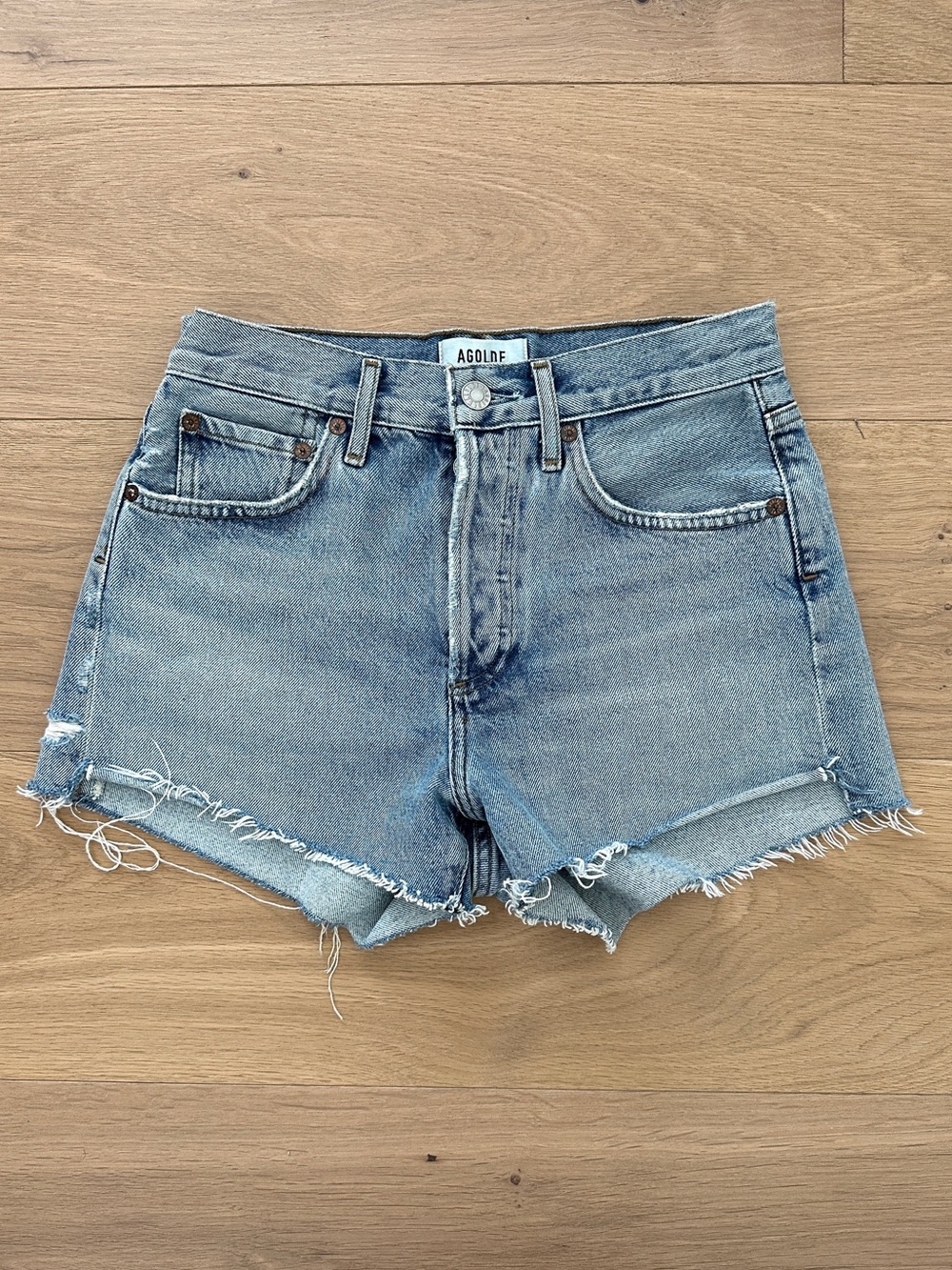 Agolde Parker Vintage Cutoff Short in Riptide Size 23